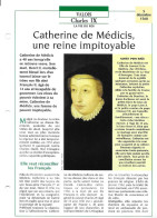 FICHE ATLAS: CATHERINE DE MEDICIS UNE REINE IMPITOYABLE -VALOIS - Storia