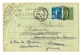 TB 4699 - 1926 - Entier Postal - M. HENNEQUIN à LUSSAS ( Cachet Perlé ) Pour M. HORLAVILLE à BOURBONNE LES BAINS - Standard Postcards & Stamped On Demand (before 1995)