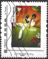 Montimbramoi  Jazz In Marciac JIM 2009 Trompettiste - Lettre Verte : Timbre Sur Support - Used Stamps