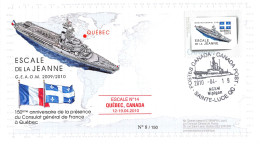 NAV09JA-3 - FDC DERNIÈRE ESCALE DU P.H. JEANNE D'ARC AU QUÉBEC - Maritime
