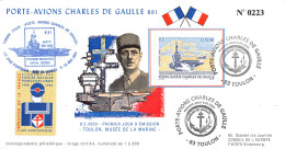 PADG03-T1 - FDC FRANCE 1ER JOUR PORTE-AVIONS DE GAULLE - Schiffahrt