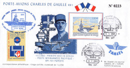 PADG03-T5 - FDC FRANCE 1ER JOUR PORTE-AVIONS DE GAULLE - Maritime
