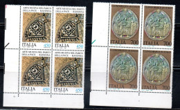 ITALIA REPUBBLICA ITALY REPUBLIC 1990 PATRIMONIO ARTISTICO E CULTURALE SERIE COMPLETA SET QUARTINA ANGOLO DI FOGLIO MNH - 1981-90: Neufs