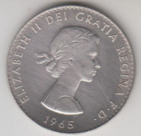 Gran Bretagna, Moneta Medaglia Commemorativa : Elisabetta II + Churchill Anno 1965 In Nichel - Monarquía/ Nobleza