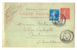 TB 4702 - 1926 - Entier Postal - M. HENNEQUIN à LUSSAS ( Cachet Perlé ) Pour M. HORLAVILLE, Professeur à COULOMMIERS - Cartes Postales Types Et TSC (avant 1995)