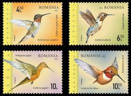 ROMANIA 2022 BIRDS  HUMMINGBIRDS   Set Of 4 Stamps   MNH** - Segler & Kolibris