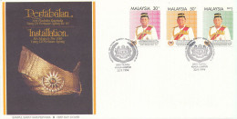 Malaysia FDC 22-9-1994 Installation Of HM 10th YDP Agong Complete Set Of 3 With Cachet - Maleisië (1964-...)