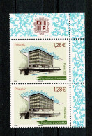 ANDORRE ANDORRA  Bureau Français 2 Timbres à 1,28 € Magasin PRISUNIC à Andorre Coin Feuille ** MNH Gomme Superbe LUXE - Unused Stamps