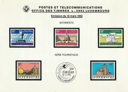 LUXEMBOURG - Emission Du 16.03.1992 - Lot 5 Timbres + 2 Enveloppes 1er Jour - Nuevos