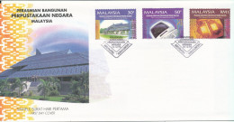 Malaysia FDC 16-12-1994 Official Opening Of The National Library Building Complete Set Of 3 With Cachet - Maleisië (1964-...)