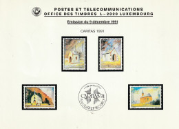 LUXEMBOURG - Emission Du 9.12.1991 - Lot 4 Timbres + 1 Enveloppe 1er Jour & 1 Carte De Voeux - Nuovi