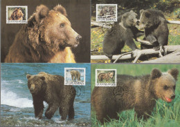 Joegoslavië 1988, Maximum Cards Unused, WWF, Brown Bear - Maximumkaarten