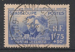 GUADELOUPE - 1938 - N°YT. 139 - Marie Curie - Oblitéré / Used - Usati