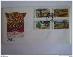 Bophuthatswana 1988 FDC National Parks Girafes Hélicoptère Et Rhinocéros Guépards Luipaard Catering Yv 202-205 - Bophuthatswana