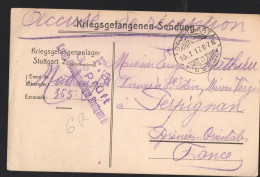 Stuttgart Kriegsgefangenen Sendung 1917  (PPP46834) - Courriers De Prisonniers