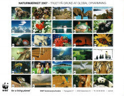 Denmark WWF 2007.  Sheet  With 30 Labels;  Endangered By Global Warming; MNH(**). - Altri & Non Classificati