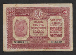 Cassa Veneta Dei Prestiti - Buono Di Cassa Circolato Da 20 Lire P-M7 - 1918 - Ocupación Austriaca De Venecia