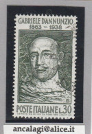 USATI ITALIA 1963 - Ref.0168 "GABRIELE D'ANNUNZIO" 1 Val. Da L.30 - - 1961-70: Afgestempeld