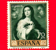 SPAGNA  - Usato - 1960 - Giornata Del Francobollo - Dipinti Di Bartolomé Esteban Murillo - L'Immacolata - 70 - Used Stamps