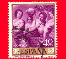 SPAGNA  - Usato - 1960 - Giornata Del Francobollo - Dipinti Di Bartolomé Esteban Murillo - Rebecca Ed Elisa - 40 - Used Stamps