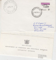 Ross Dependency Ca Offiicer In Charge  + Letter Scott Base Ca Scott Base 11 OCT 1974 (SO182) - Research Stations