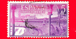 SPAGNA - Usato - 1960 - Tauromachia - La Corrida - Bullfighting - Arena Di Siviglia - 30 - P. Aerea - Used Stamps