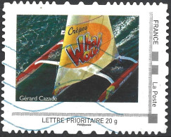 Montimbramoi  Trimaran Gérard Cazade - Crêpes Whaou!  - Lettre Prioritaire - Timbre Sur Support - Used Stamps