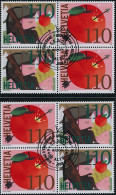 Suisse - 2022 - Europa - Zusammenhängende - Viererblock - Ersttag Stempel ET - Oblitérés