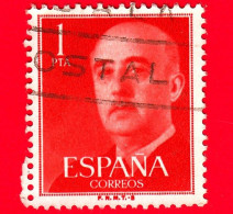 SPAGNA - Usato - 1955 - Ritratto (busto) Del Generale Francisco Franco (rivolta In Avanti) - F.N.M.T. - 1 P - Gebruikt