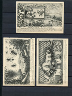 SERIE DE 10 CARTES  ABEILLES ET LE MIEL SIGNEES L.FRICOTTE LA II PETIT DEFAUT -ESSAIMS CELLULES RUCHES MATERIEL CIRE - Crías