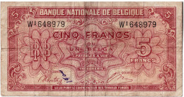 BELGIQUE - 5 Francs 1943 - 5 Francs-1 Belga