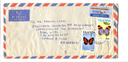 PAPILLON / OUGANDA - Affranchissement Sur Lettre Par Avion - Butterflies