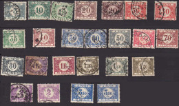 Belgique - Timbres Taxe 1922 :  24 Timbres Oblitérés, Liste COB Ci-dessous (cote Totale > 4€) - Francobolli