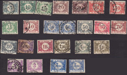 Belgique - Timbres Taxe 1922 :  24 Timbres Oblitérés, Liste COB Ci-dessous (cote Totale > 4€) - Stamps