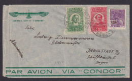 Flugpost Air Mail Condor Brasilien MIF Nach Ingolstadt Bayern 3.11.1934 - Lettres & Documents