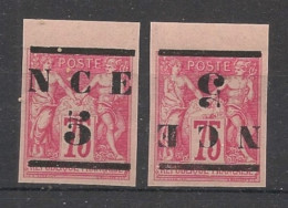 NOUVELLE-CALEDONIE - 1883 - N°YT. 7 + 7a - Type Sage 5 Sur 75c Rose - Bord De Feuille - Neuf Luxe ** / MNH - Neufs