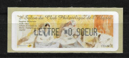 LISA 0,90 € - 2e Salon Du Club Philatélique De L'Elysée - Eugène Delacroix - 2010-... Illustrated Franking Labels