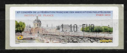 LISA 1,10 € - 87e Congrès Philatélique Paris 2014 - Institut De France - 2010-... Illustrated Franking Labels