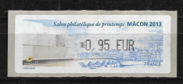LISA 0,95 € - Salon Philatélique De Printemps - Mâcon 2013 - 2010-... Illustrated Franking Labels