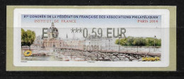 LISA EC 0,59 € - 87e Congrès Philatélique Paris 2014 - Institut De France - 2010-... Illustrated Franking Labels
