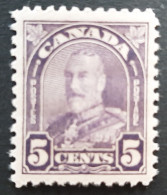 Canada 1930 MH Sc #169*  5c King George V, Arch/Leaf - Unused Stamps