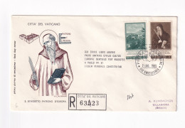 E5996) CITTA Del VATICANO -S. BENEDETTO PATRONO D` EUROPA - FDC - Einschreiben Raccomandata - 1965 - FDC