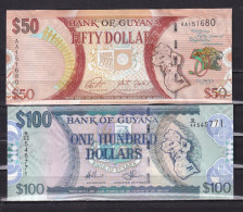 GUYANA-2016-$100,$50 UNCIRCULATED, - Guyana