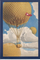 CPA Aviation Montgolfière Ballon Rond Non Circulée Gordon Bennett 1909 Zurich Suisse Voir Dos Cachet à Sec - Montgolfières