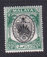 Negri Sembilan: 1949/55   Arms     SG53    20c  Black & Green  MH - Negri Sembilan