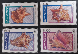 Coquillages Shells // Série Complète Neuve ** MNH ; Nevis YT 517/520 (1990) Cote 8 € - Schelpen