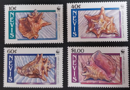 Coquillages Shells // Série Complète Neuve ** MNH ; Nevis YT 517/520 (1990) Cote 8 € - Coneshells
