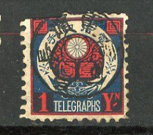 JAPON -  1885 TELEGRAPHE Yv. N° 10 (o) 1y Bleu Et Rouge Cote 160 Euro  D  2 Scans - Sonstige & Ohne Zuordnung