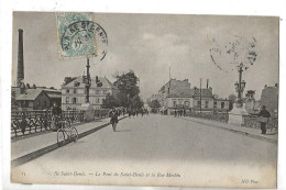 L'Île-Saint-Denis (93) : La Rue Méchin Prise Du Pont De Saint-Denis Env 1905 (animé) PF. - L'Ile Saint Denis