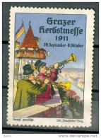 Werbemarke Cinderella Poster Stamp Grazer Herbstmesse Graz 1911 Trompete #176 - Vignetten (Erinnophilie)